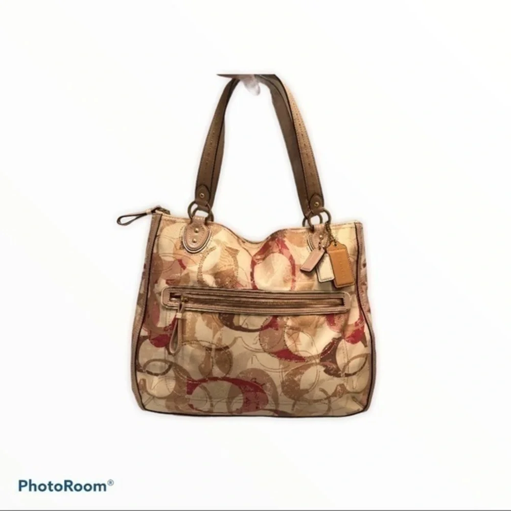 Coach poppy hallie optic c pin white bag